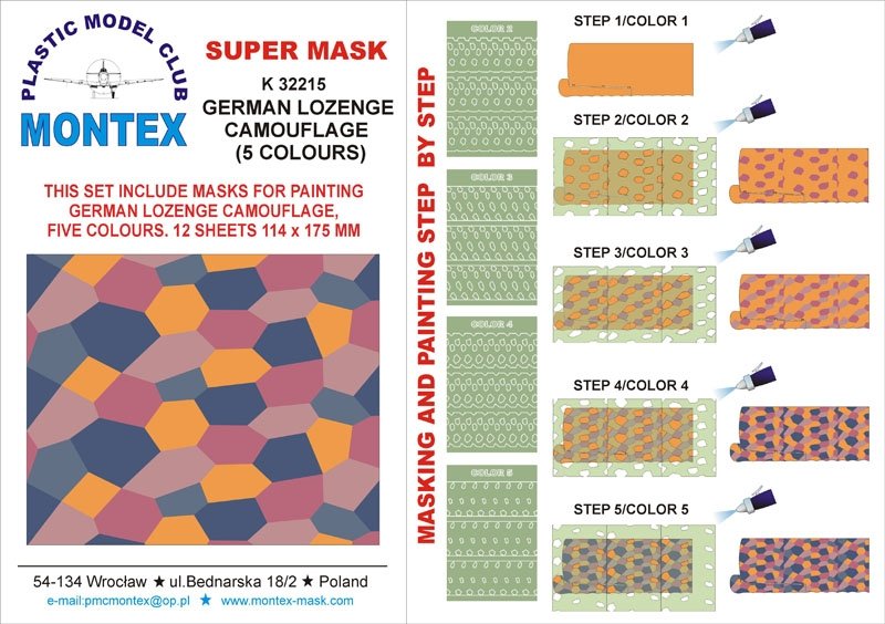 Montex K32215 LOZENGE 5 COLORS 1/32