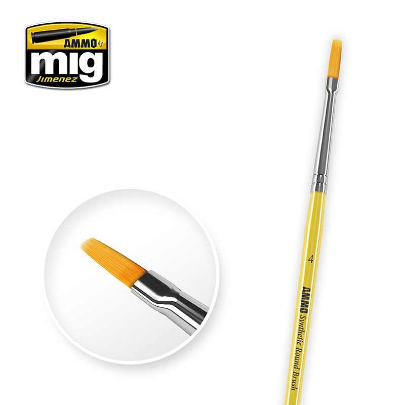 AMMO of Mig Jimenez 8620 4 SYNTETIC FLAT BRUSH