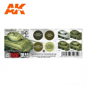 AK Interactive AK11643 US OLIVE DRAB MODULATION SET SET 4x17 ml – zdjęcie 2