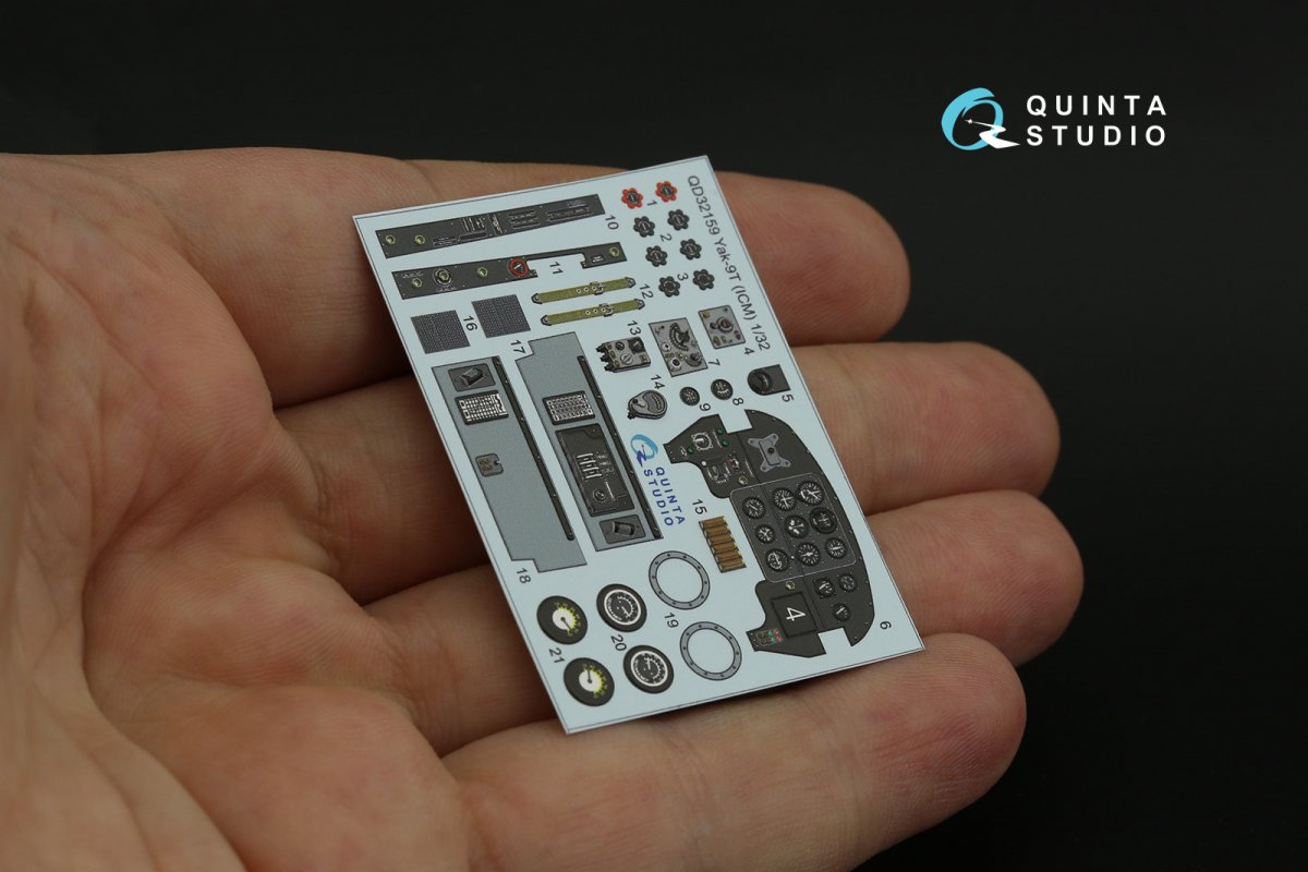 Quinta Studio QD32159 Yak-9 T/K 3D-Printed &amp;amp; colored Interior on decal paper (ICM) 1/32 – image 10