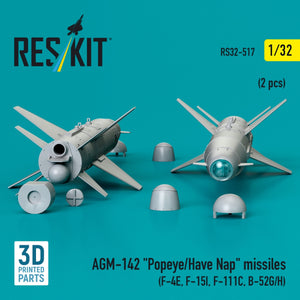 RESKIT RS32-0517 AGM-142 &amp;quot;Popeye/Have Nap&amp;quot; missiles (2 pcs) (3D Printed) 1/32 – zdjęcie 2