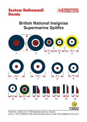 Techmod 72022 - British National Insignias - Supermarine Spitfire 1/72 – immagine 2