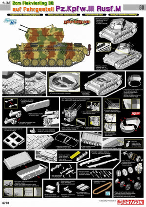 Cyber Hobby 6778 2cm Flakvierling 38 auf Fahrgestell Pz.Kpfw.III Ausf.M 1/35 – image 4