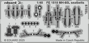 Eduard FE1518 MH-60L seatbelts STEEL ICM 1/48