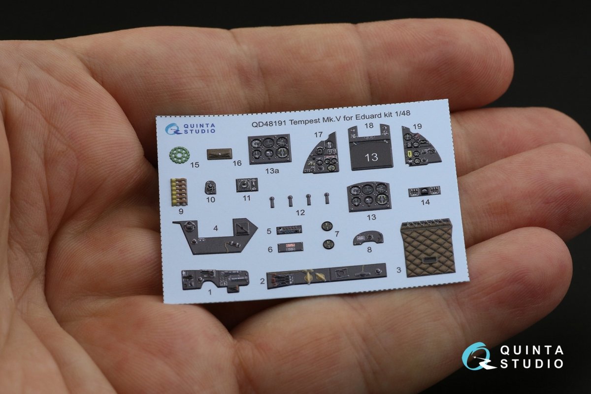 Quinta Studio QD48191 Tempest Mk.V 3D-Printed &amp;amp; coloured Interior on decal paper (Eduard) 1/48 – zdjęcie 7