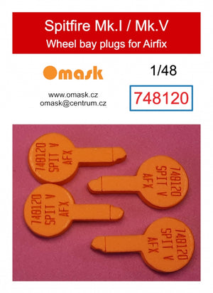 Omask 748120 Spitfire Mk.I/Mk.V wheel bay foam plugs (for Airfix) 1/48