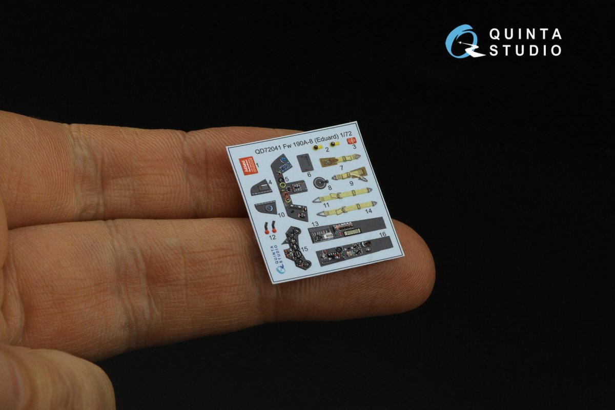 Quinta Studio QD72041 Fw 190A-8 3D-Printed &amp;amp; coloured Interior on decal paper (Eduard) 1/72 – zdjęcie 3
