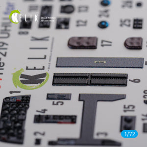 KELIK K72104 HE-219 UHU interior 3D decals for Dragon kit 1/72 – zdjęcie 6