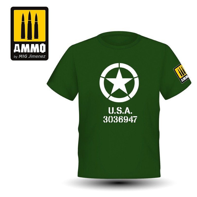 AMMO of Mig Jimenez 8077XL T-SHIRT - US Star (size, size XL)