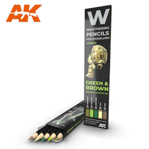 AK Interactive AK10040 GREEN &amp;amp; BROWN: SHADING &amp;amp; EFFECTS SET