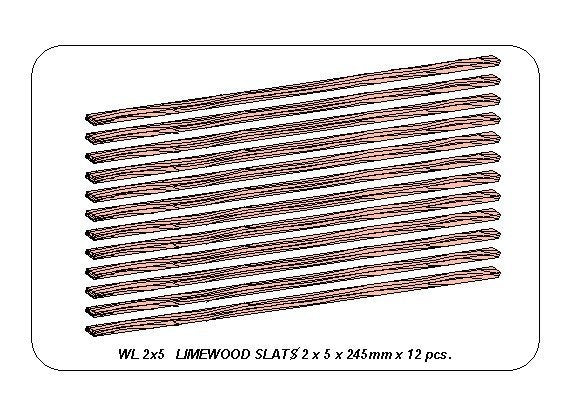 Aber WL2X5 Lattes de tilleul en bois 2x4x245mm x12 pièces. – image 3