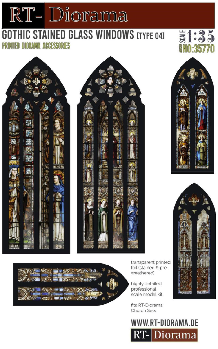 RT-Diorama 35770 Gothic Stained Glass Windows [Type 04] 1/35