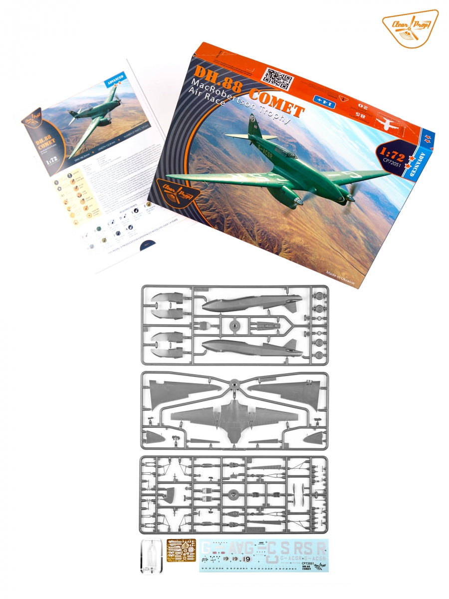 Clear Prop! CP72051 DH.88 COMET DH.88 Comet MacRobertson Trophy Air Race ADVANCED KIT 1/72 – zdjęcie 2