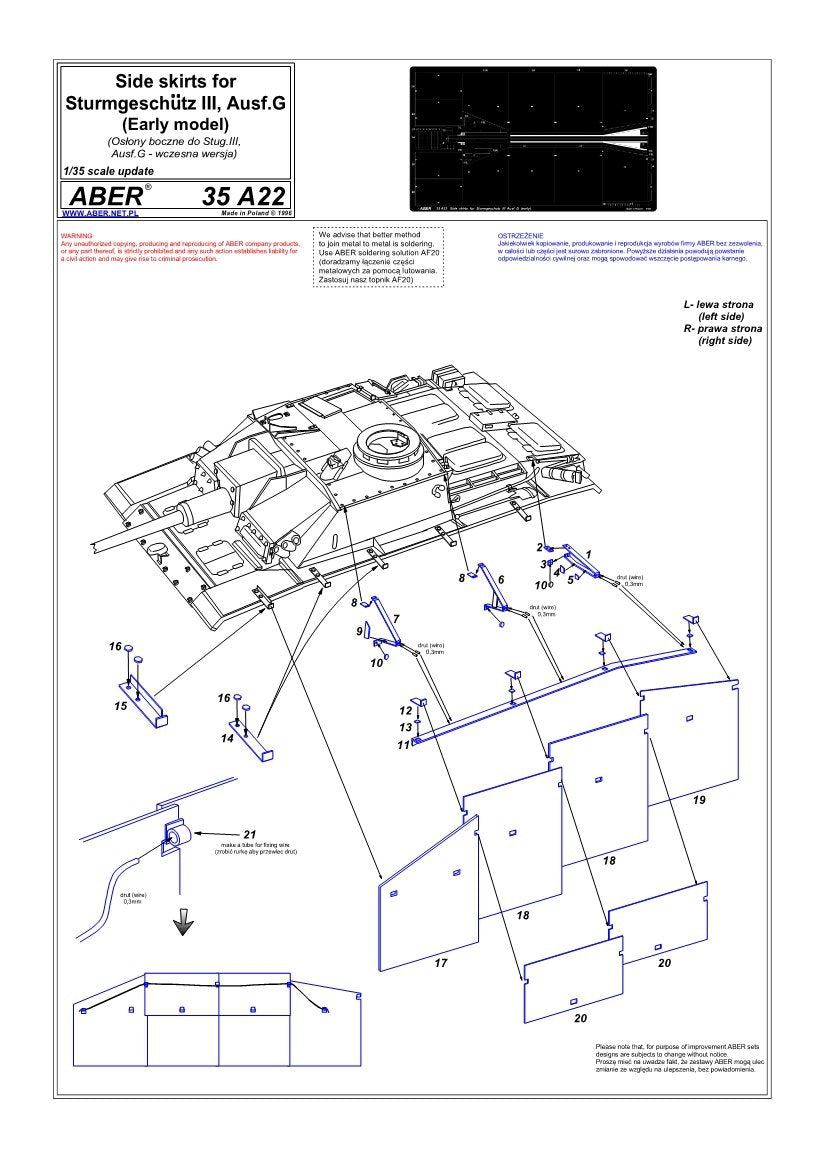 Aber 35A022 Side skirts for Sturmgeschutz III (early) (1/35) – image 4