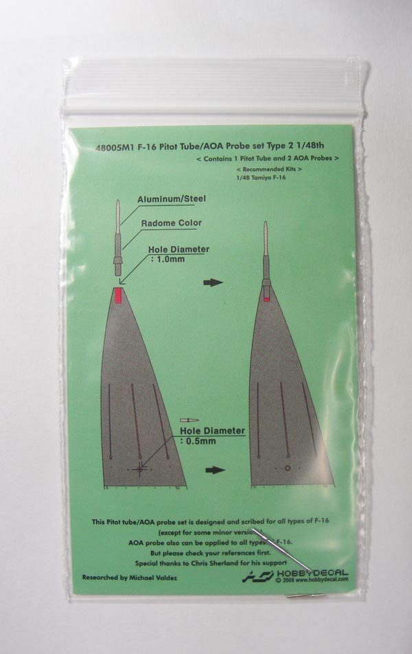 HobbyDecal MT48005V1 Kit de tubes Pitot type 2 pour F-16 Tamiya 1/48