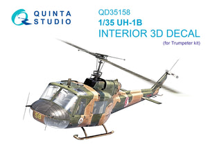 Quinta Studio QD35158 UH-1B 3D-Printed &amp;amp; colored Interior on decal paper (Trumpeter) 1/35