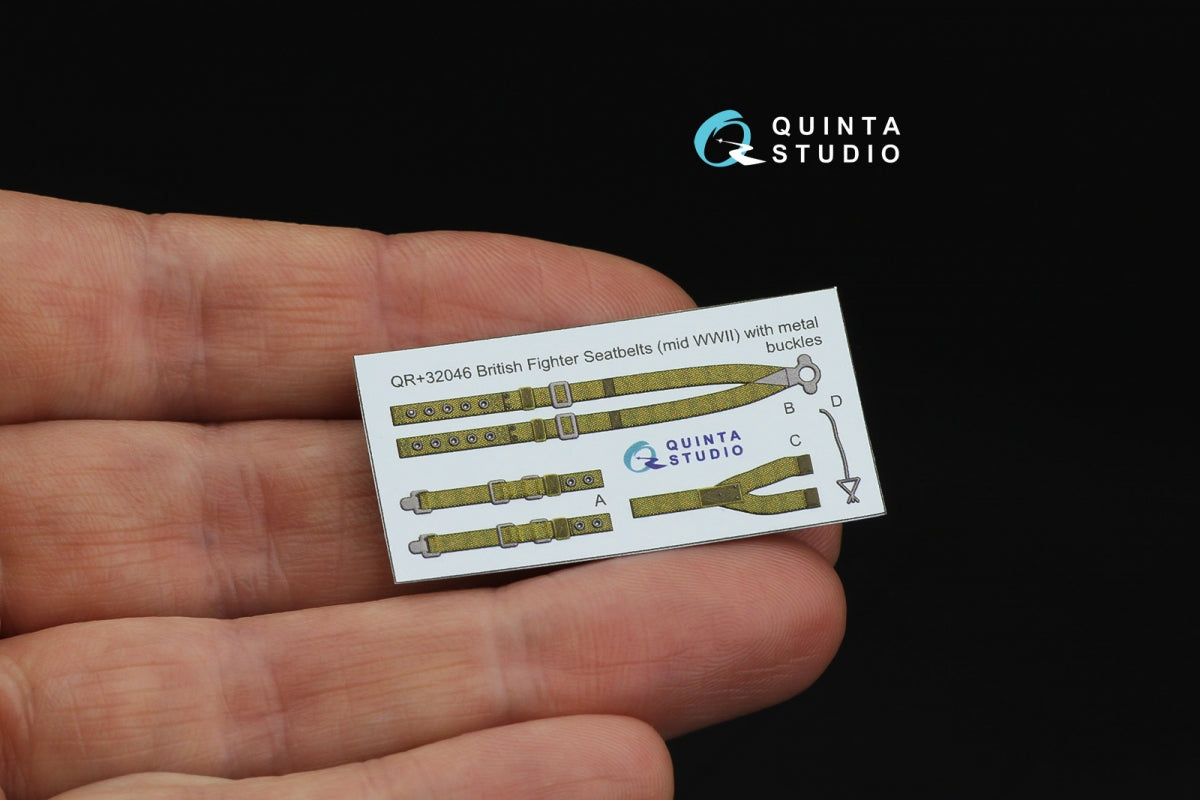 Quinta Studio QR+32046 British Fighter Seatbelts, mid WWII (with metal buckles) (All kits) 1/32 – zdjęcie 2
