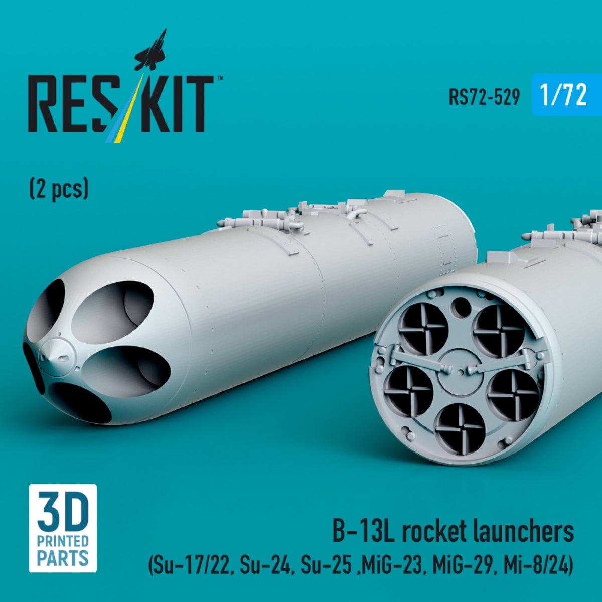 RESKIT RS72-0529 B-13L rocket launchers (2 pcs) (3D Printed) 1/72 – zdjęcie 2
