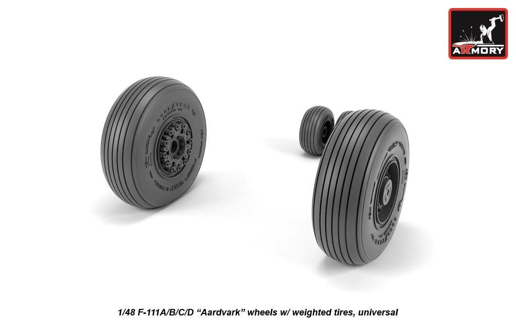 Armory Models AW48319 F-111A/B/C/D Aardvark wheels w/ weighted tyres 1/48 – zdjęcie 2