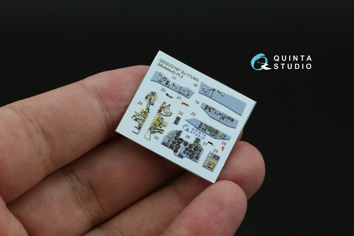Quinta Studio QD+72167 Su-17UM3 3D-Printed &amp;amp; coloured Interior on decal paper (Modelsvit) (with 3D-printed resin part) 1/72 – zdjęcie 14