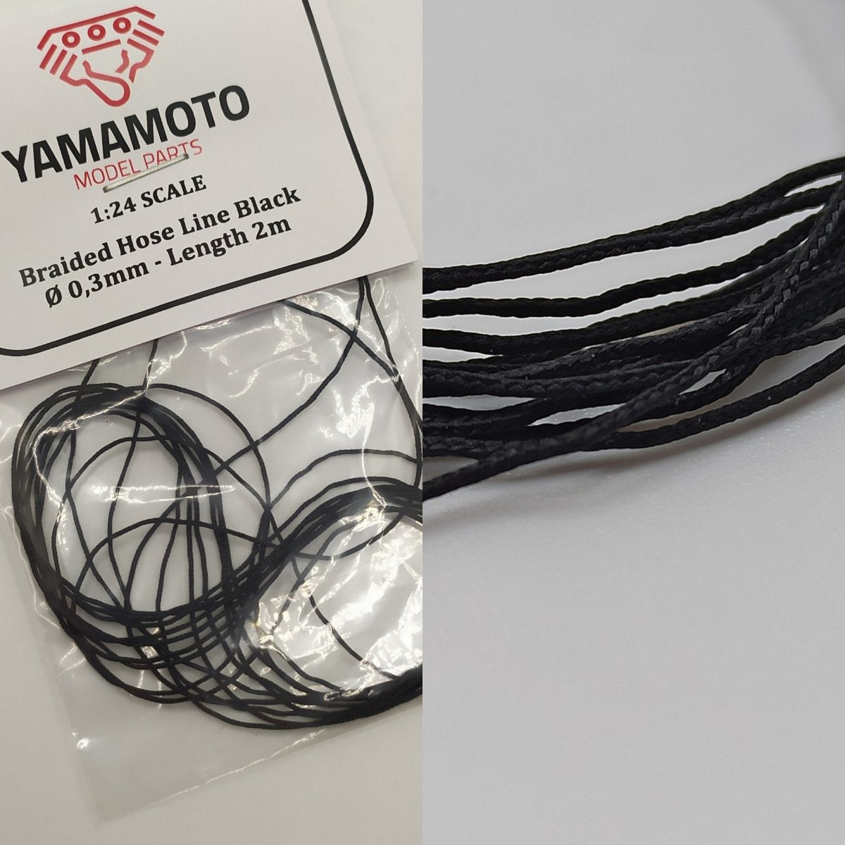 Yamamoto YMPTUN68 Braided Hose Line Black 0.3mm 2m 1/24