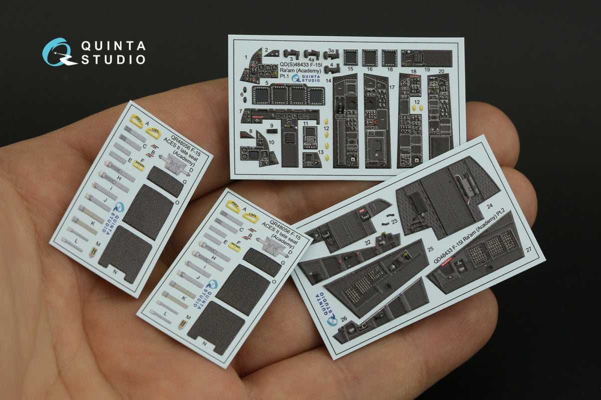 Quinta Studio QD48433 F-15I 3D-Printed coloured Interior on decal paper (Academy) 1/48 – zdjęcie 4