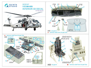 Quinta Studio QD35167 МН-60S Knighthawk 3D-Printed &amp; coloured Interior on decal paper (Kitty Hawk) 1/35