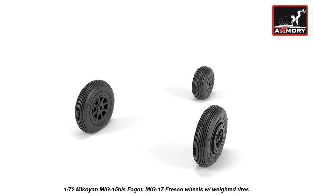 Armory Models AW72054 Mikoyan MiG-15bis Fagot (late) / MiG-17 Fresco wheels w/ weighted tires 1/72 – image 4