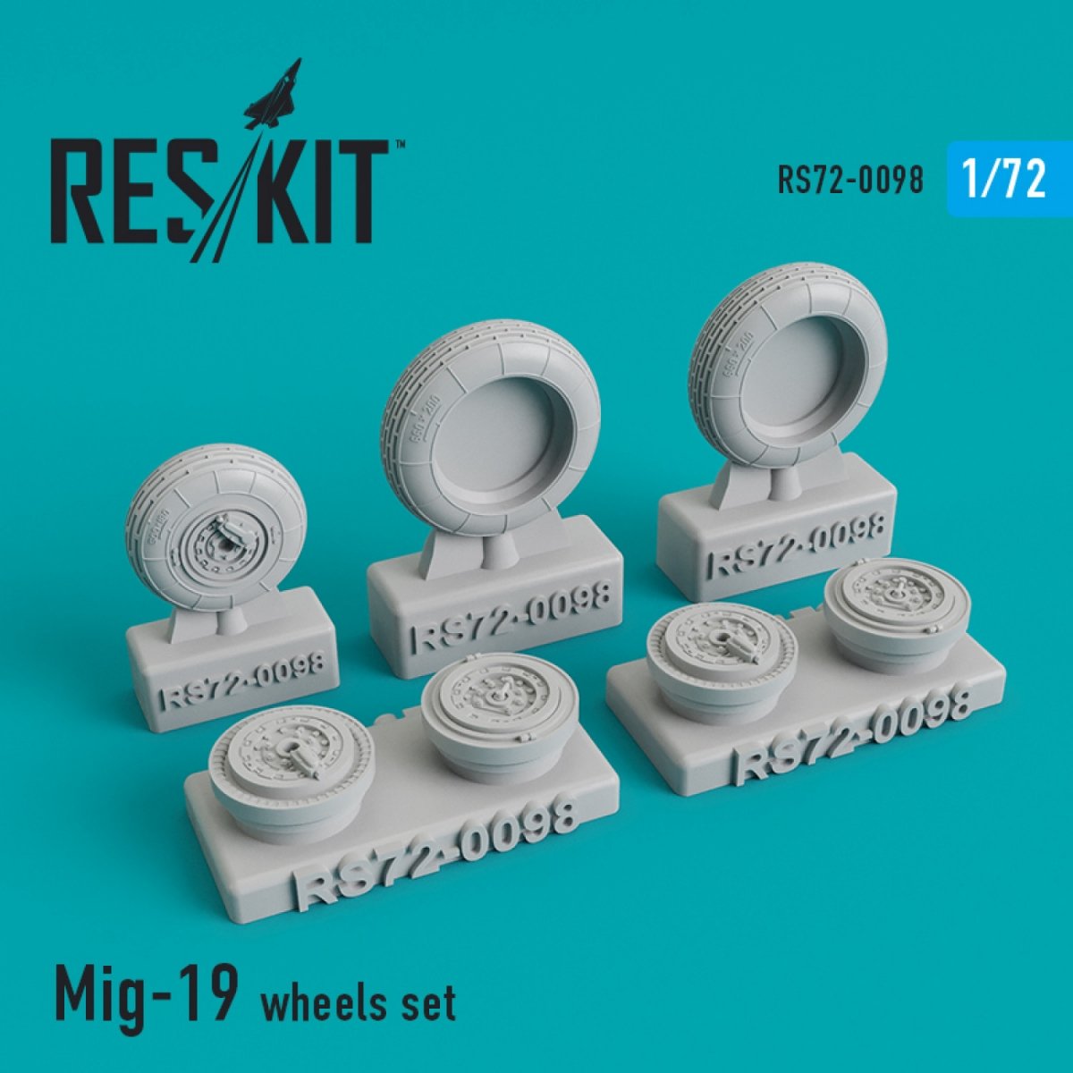 RESKIT RS72-0098 JEU DE ROUES MIG-19 1/72 