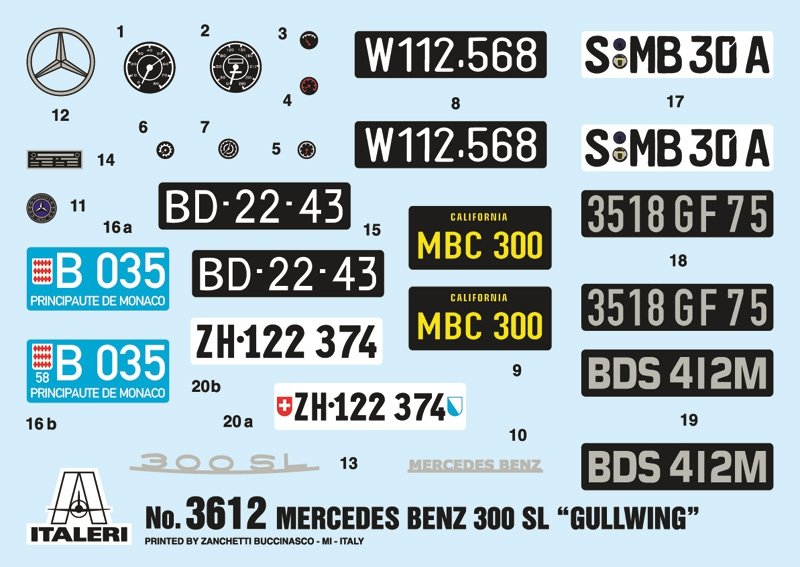 Italeri 3612 Mercedes-Benz 300SL Gullwing 1/16 – zdjęcie 2
