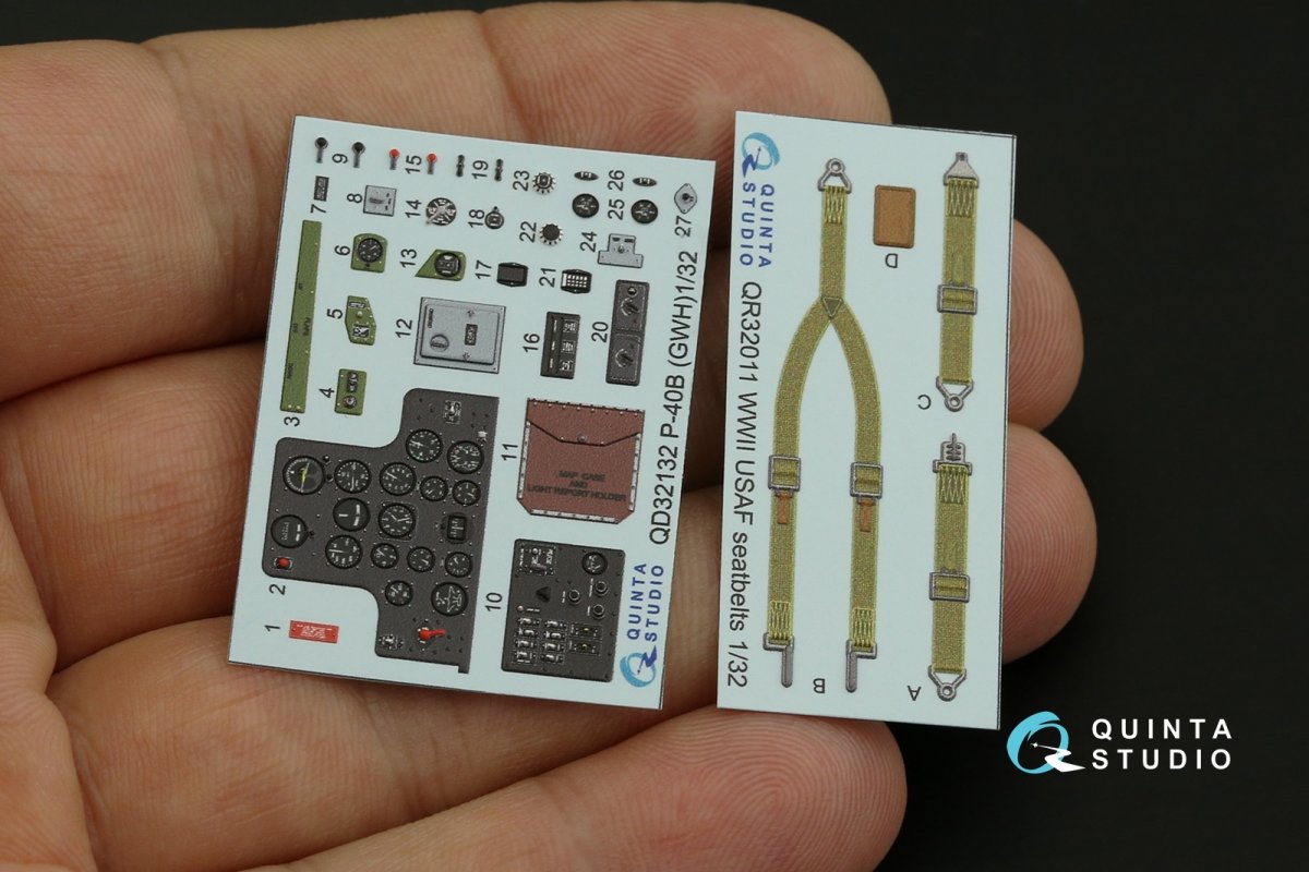 Quinta Studio QD32132 P-40B 3D-Printed &amp;amp; coloured Interior on decal paper (GWH) 1/32 – zdjęcie 5