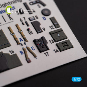 Kelik K72174 Р-38J "Lightning" - interior 3D decals for Italeri/Academy kit 1/72