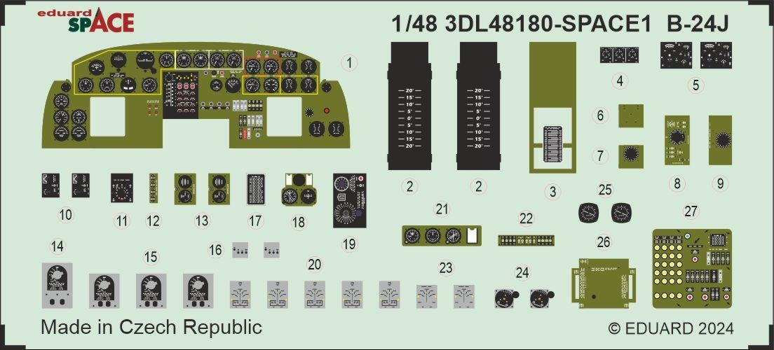 Eduard 3DL48180 B-24J SPACE HOBBY BOSS 1/48 – zdjęcie 4