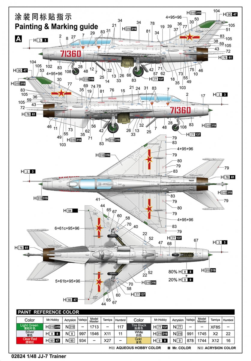 Trumpeter 02824 JJ-7 Trainer 1/48 – zdjęcie 3