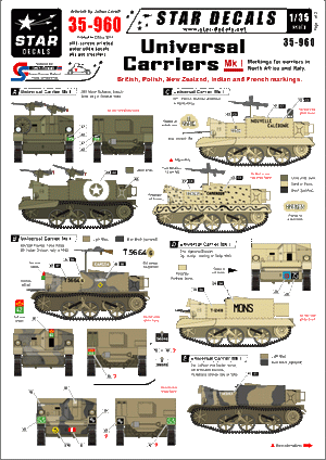 Star Decals 35-960 Universal Carriers Mk I 1/35