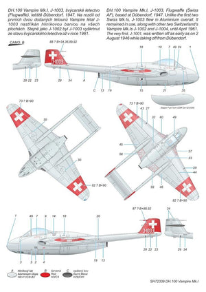 Special Hobby 72339 DH.100 Vampire Mk. I The First Jet Guardians of Neutrality 1/72 – zdjęcie 4