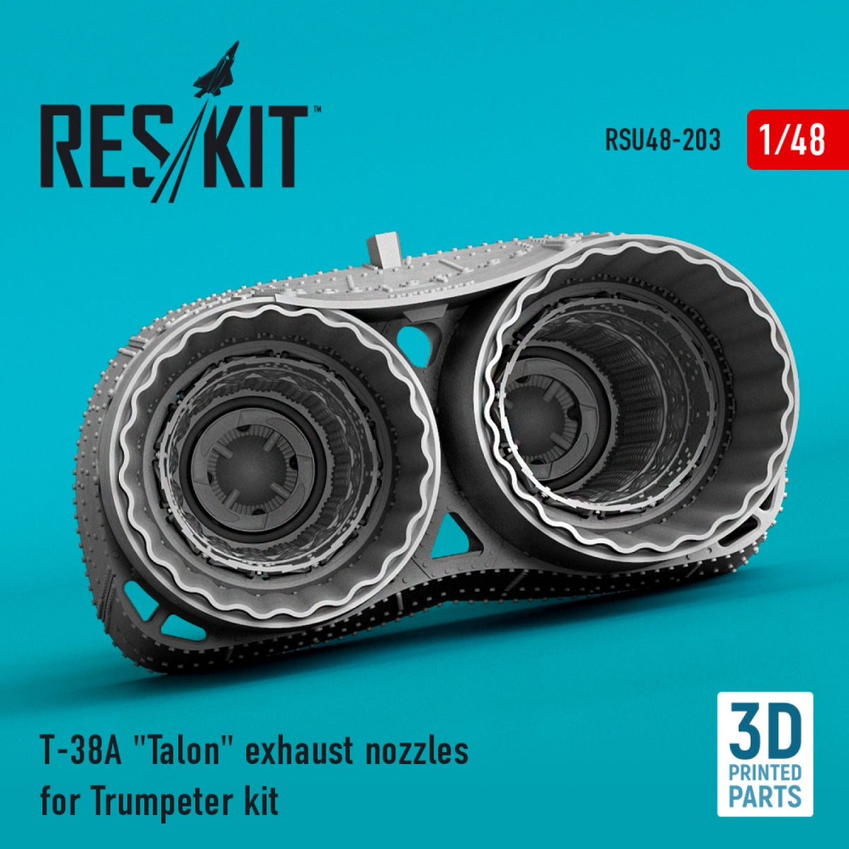 RESKIT RSU48-0203 T-38A &amp;quot;TALON&amp;quot; EXHAUST NOZZLES FOR TRUMPETER KIT (3D PRINTED) 1/48 – zdjęcie 2