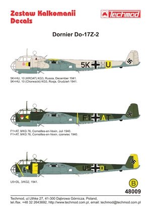Techmod 48009 - Dornier Do 17Z 1/48 – zdjęcie 2