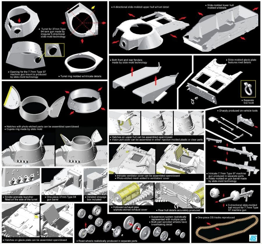 Dragon 6767 Char léger Type 95 de l&amp;#39;armée impériale japonaise « Ha-Go » Première production (1/35) – image 4