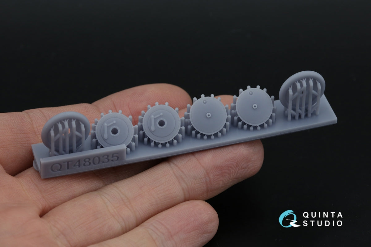 Quinta Studio QT48035 I-16 Wheels (early type) with separate hubs and weighted tires (all kits) 1/48 – image 4