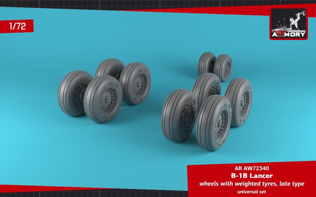 Armory Models AW72340 B-1B Lancer wheels w/ weighted tires, late 1/72 – image 4