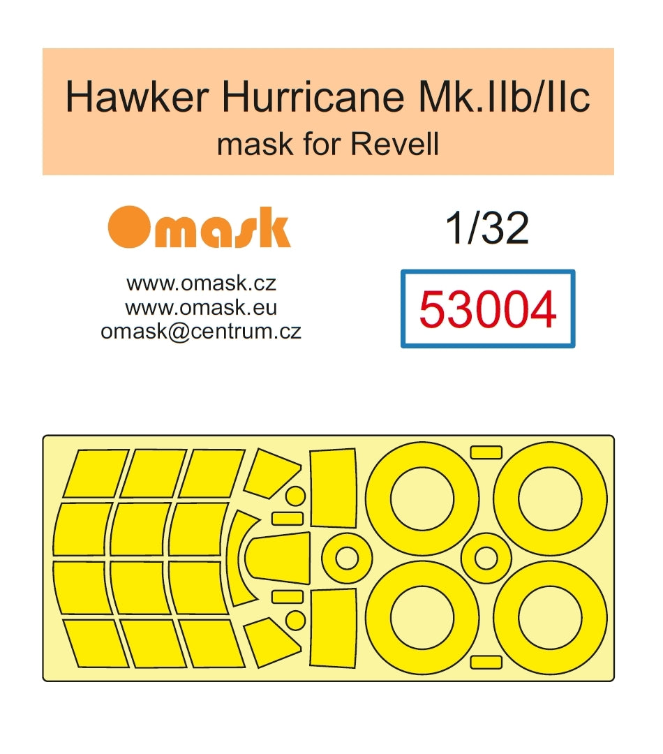 Omask X3201 Hawker Hurricane Mk.IIb/IIc O-Max Set (masks and EVA wheel bay plugs) (for Revell) 1/32