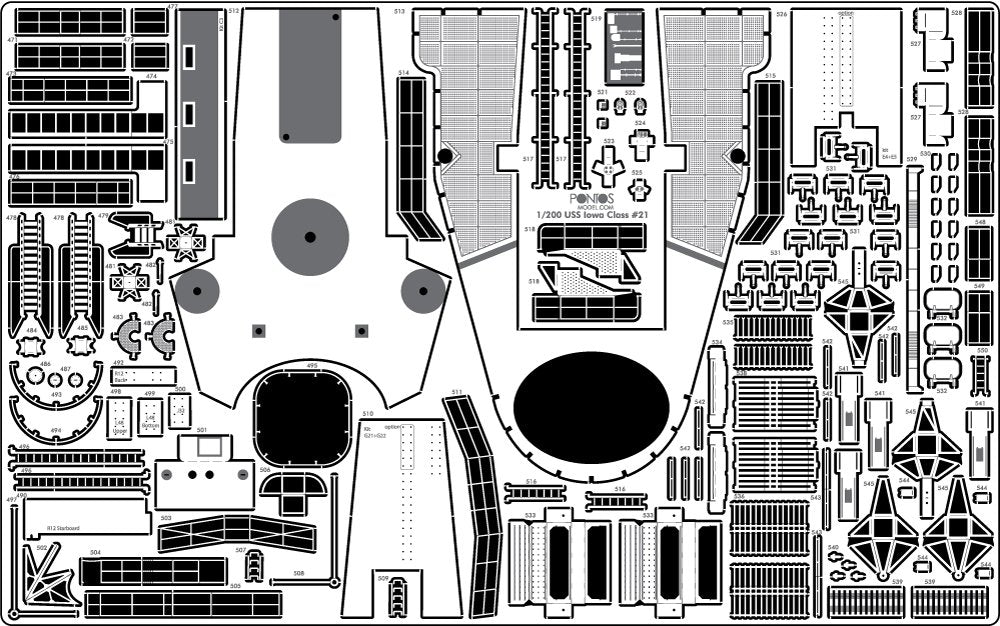 Pontos 23004F1 USS BB-61 Iowa 1944 Detail Up Set (Teak tone stained wooden deck) 1/200 – zdjęcie 18