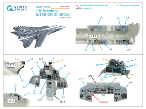 Quinta Studio QDS+48058 Tornado F.3 3D-Printed &amp;amp; coloured Interior on decal paper (Revell) (small version) (with 3D-printed resin parts) 1/48 – zdjęcie 3