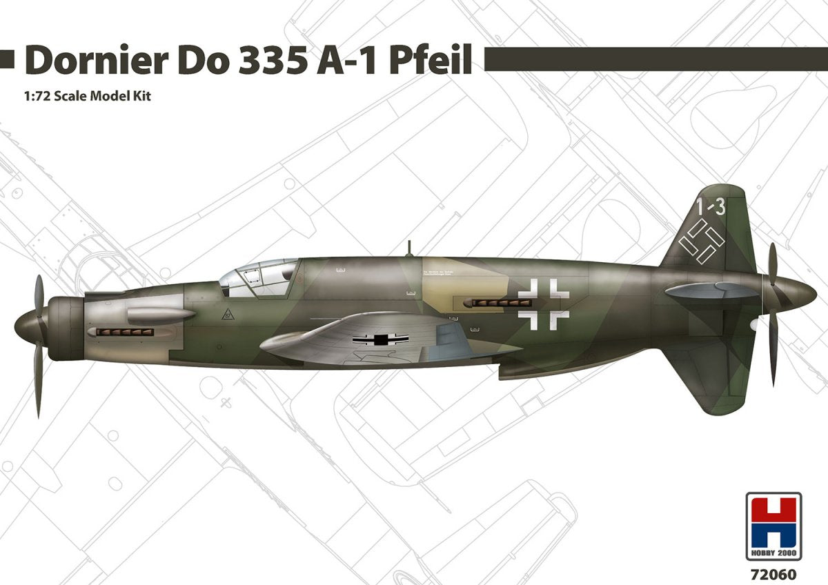 Hobby 2000 72060 Dornier Do 335 A-1 Pfeil ( DRAGON+ CARTOGRAF + MASKI ) 1/72