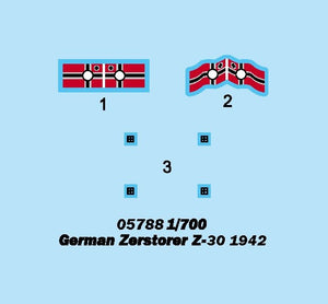 Trumpeter 05788 German Zerstorer Z-30 1942 1/700 – immagine 2