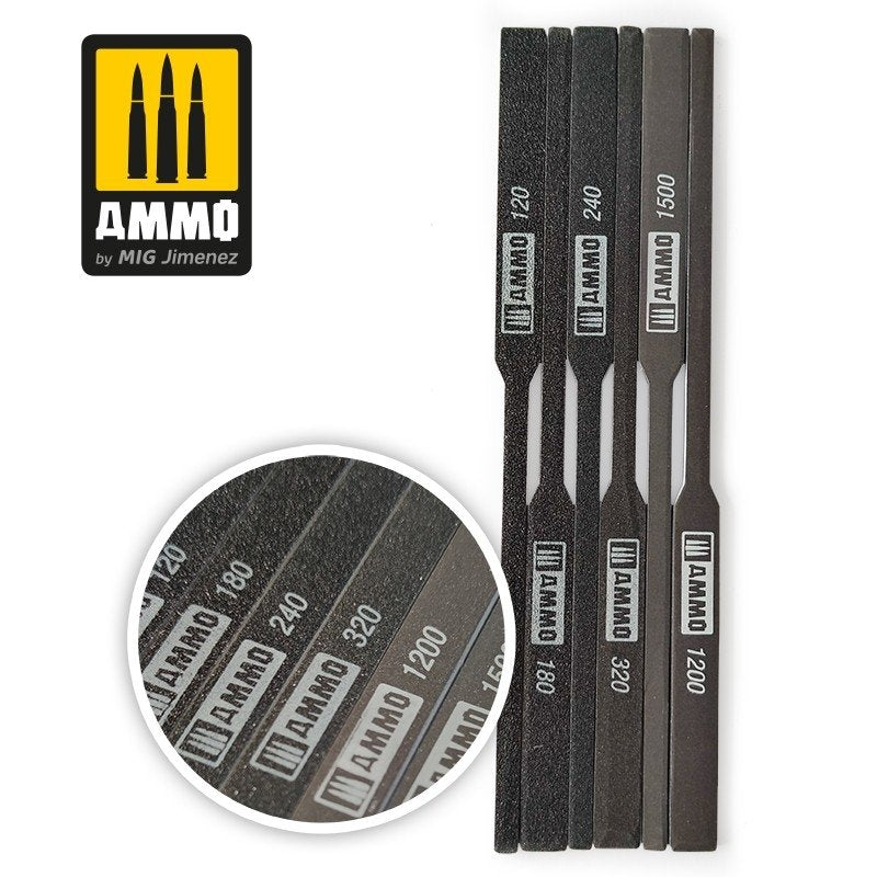 Ammo of Mig 8567 TAPERED SANDING STIK 120/180/240/320/1200/150 patyczki ścierne