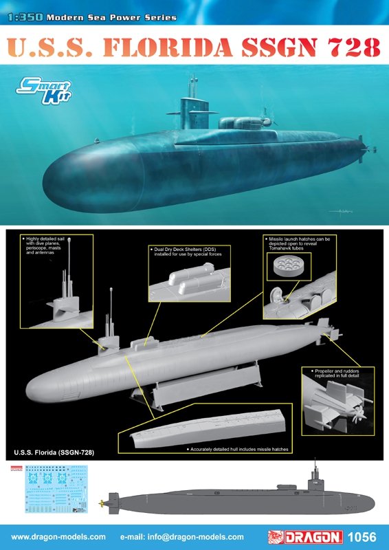 Dragon 1056 U.S.S. FLORIDA SSGN 728 1/350 – zdjęcie 2