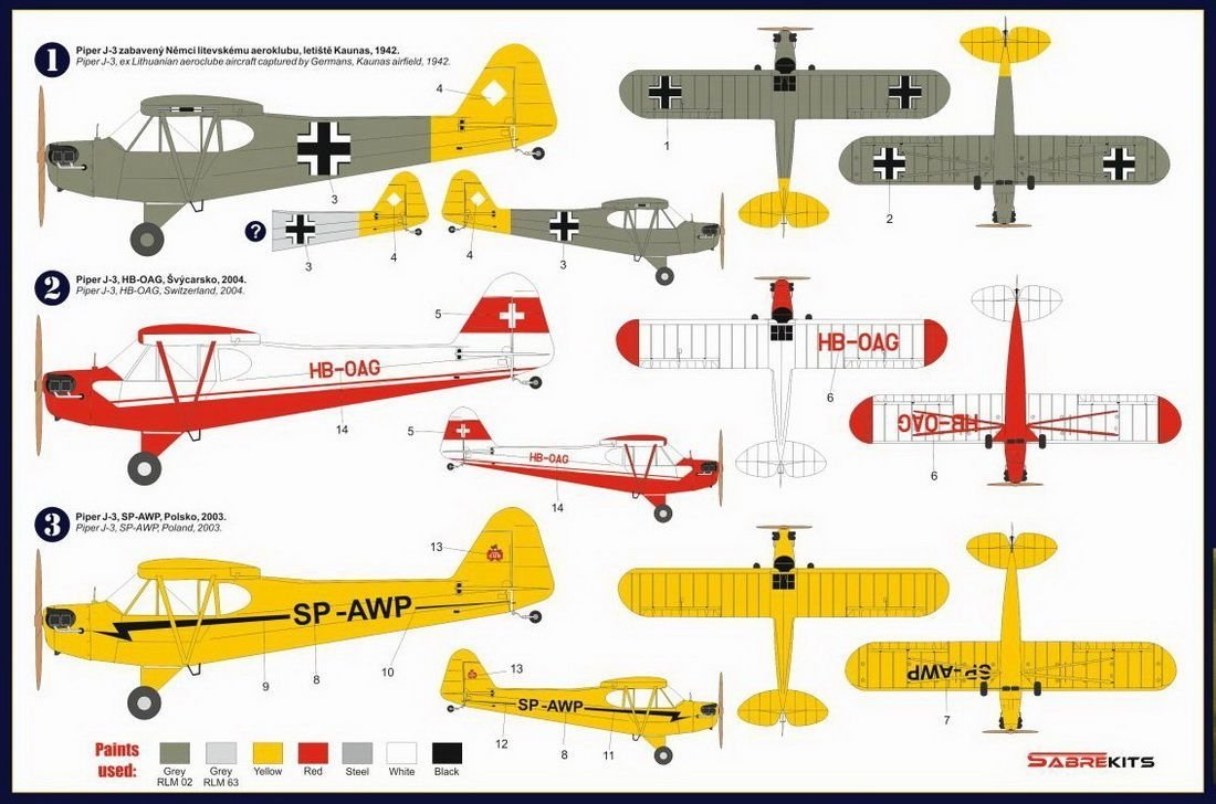 SabreKits SBK4003 Piper J-3 Cub over Europe 1/48 – zdjęcie 2