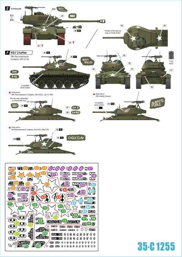 Star Decals 35-C1255 US Army Tanks in Korea 1/35 – zdjęcie 2